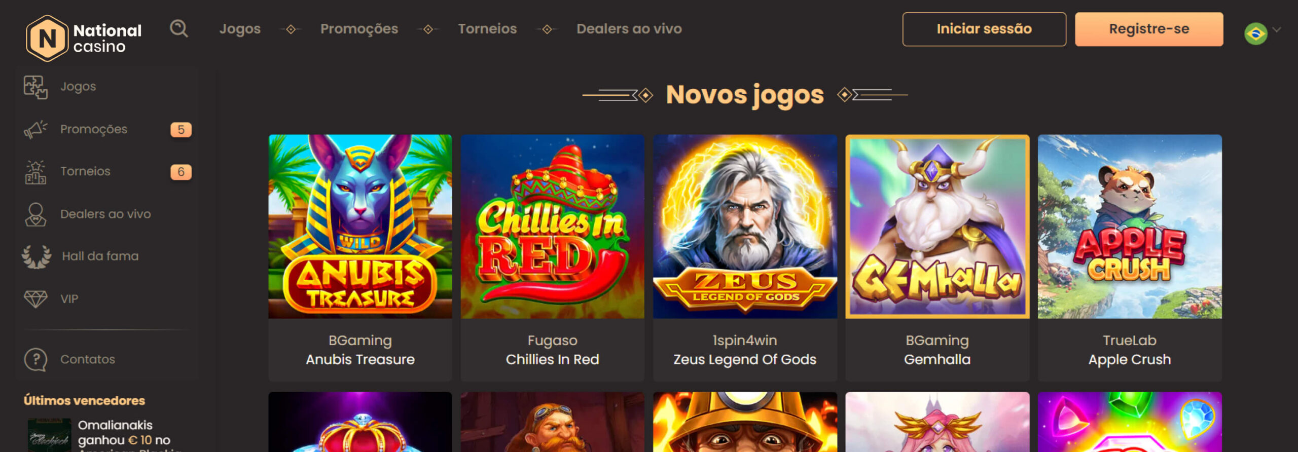 Jogos de National Casino
